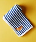 Summertime blue striped cotton blanket 3