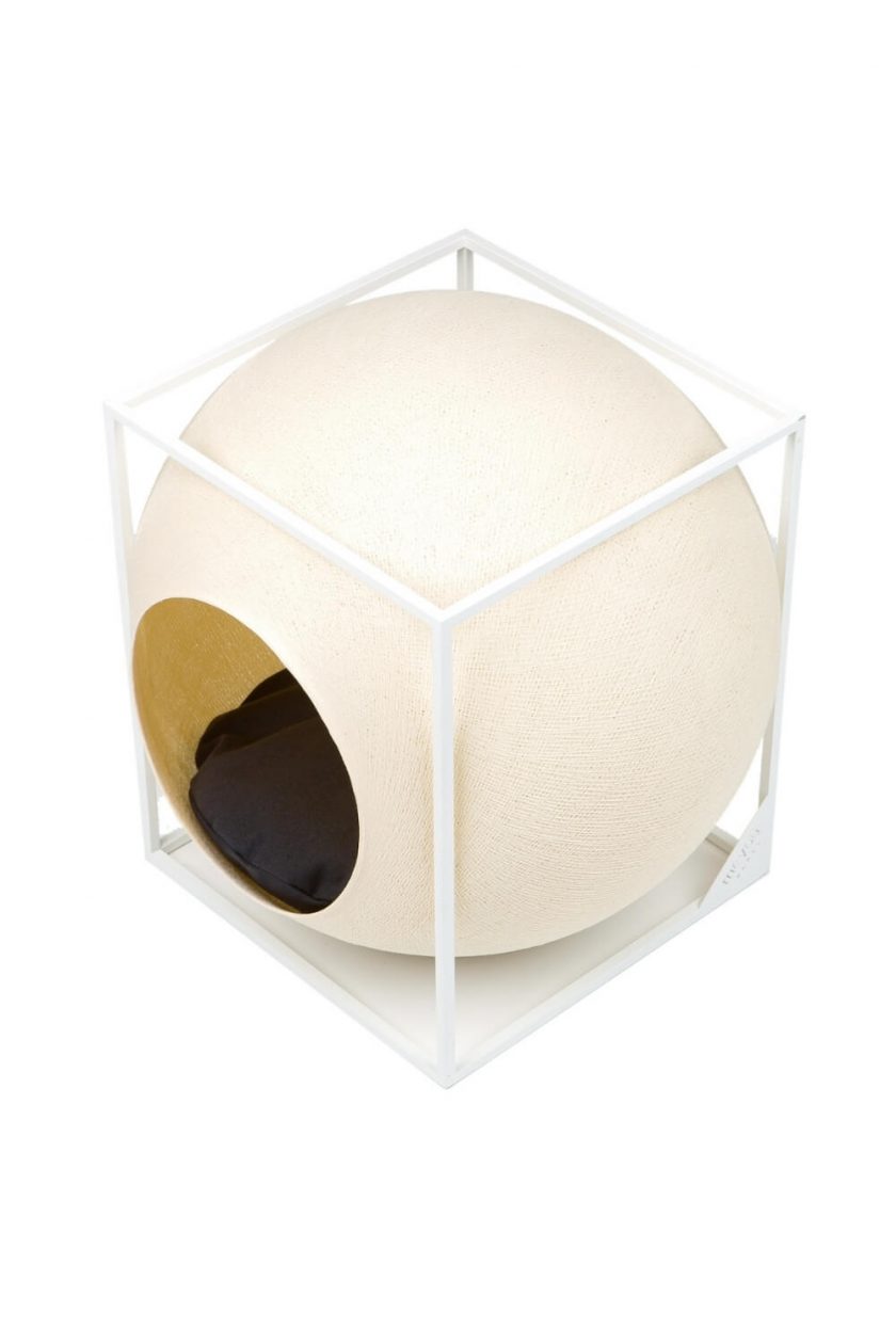 CUBE champagne woven cocoon cat house3