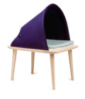 Elevated felt and wood dome cat bed 8